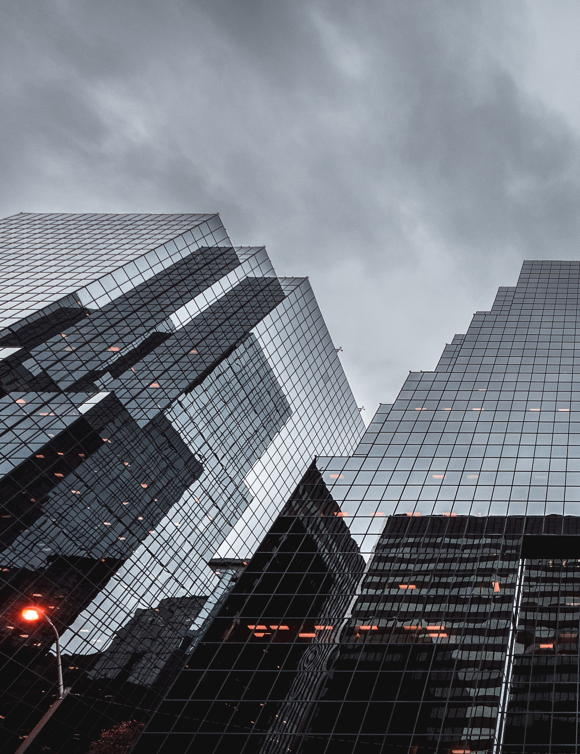 office high rise building with cloudy sky